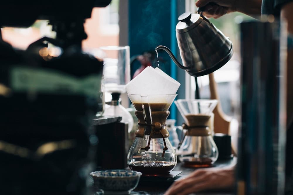Sunlight through café windows